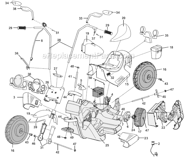 Page A Diagram and Parts List for 74370-9993 After 03/04/02 Power Wheels Ride-On Cars